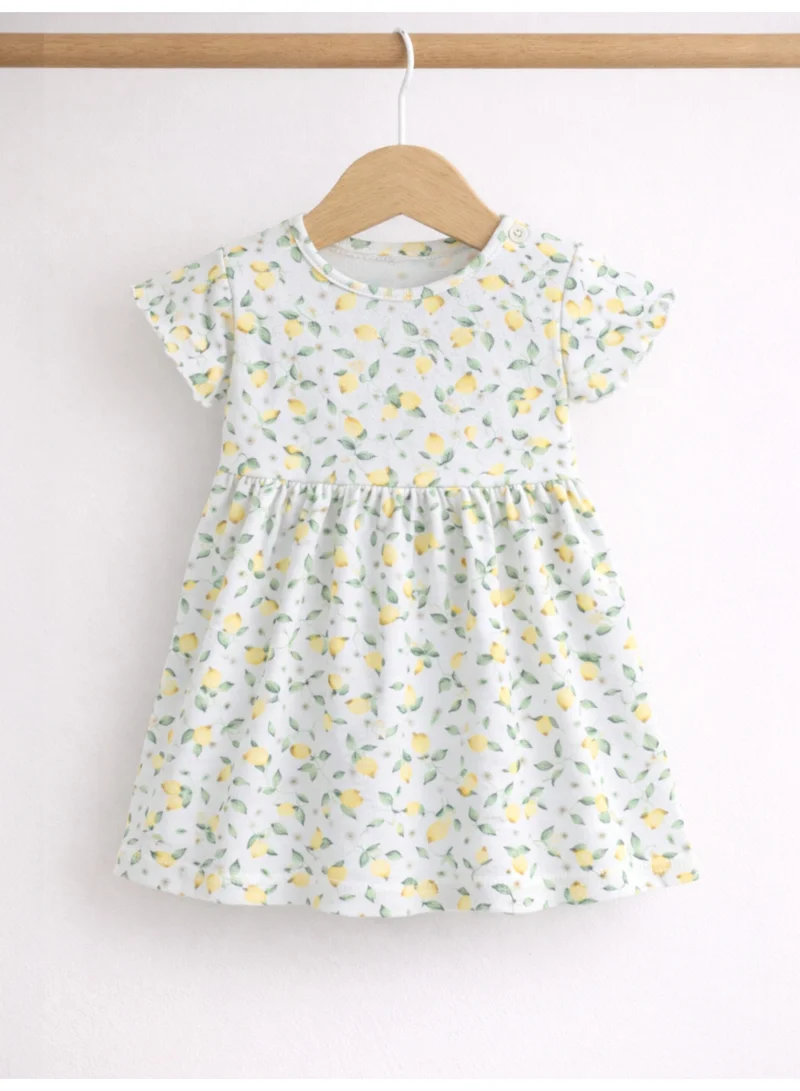 Victor And Jane  Infant Girls 2-Pack Rib Dresses (Printed & Solid Light yellow) for Women | Best Price UAE